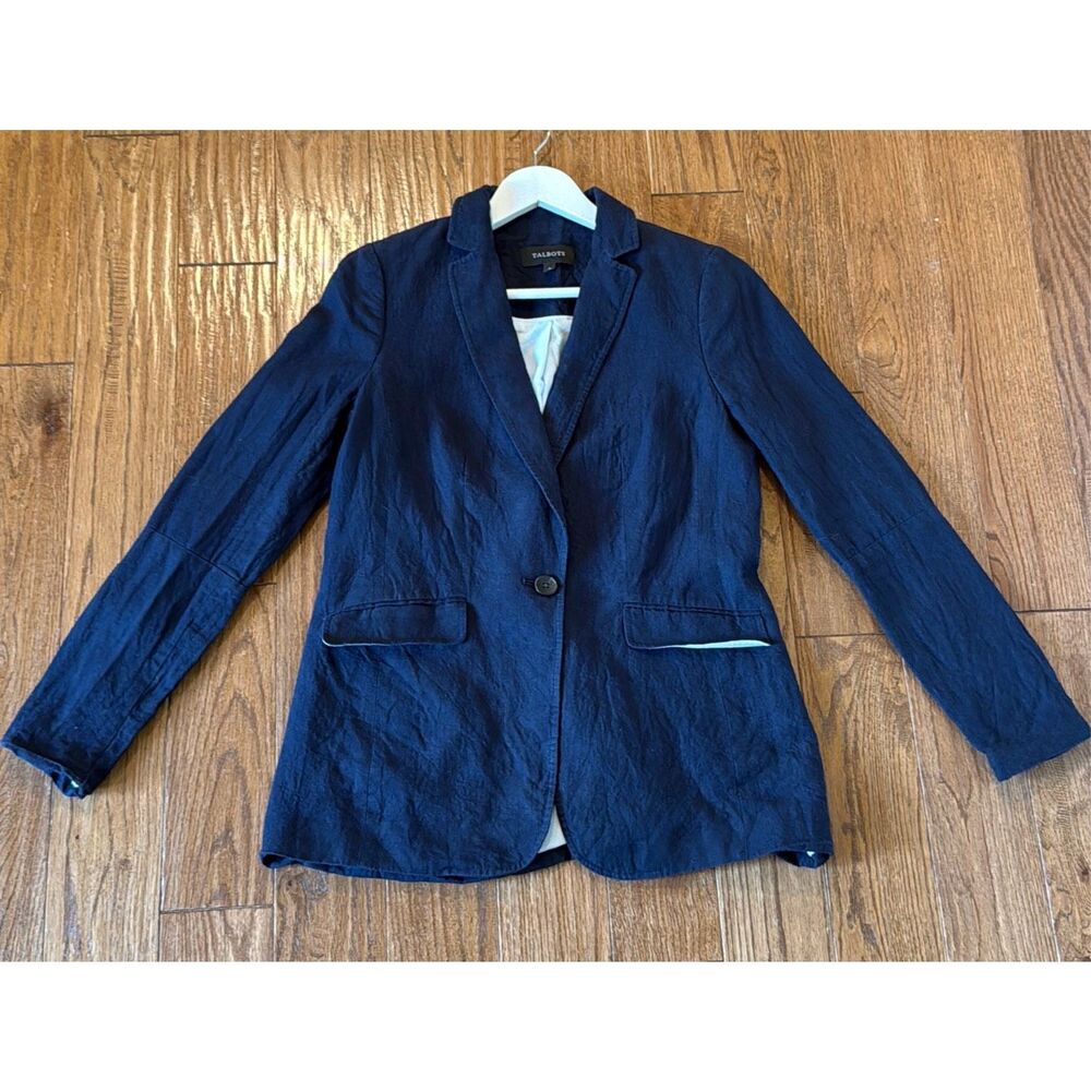 Talbots 100% Linen Classic Single Button Blazer 4 - image 8